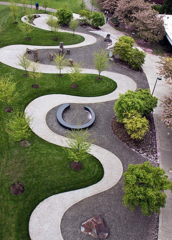 Meandering Layout - Winding paths through garden